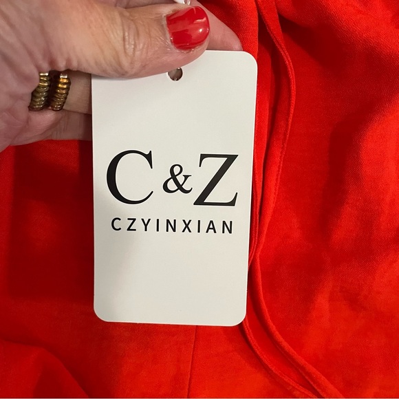 C & Z Dress Shorts Bright Orange/Red Size Small, NWT - Picture 6 of 9